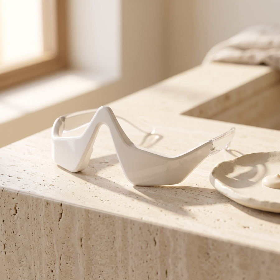 The Elysia Eye Set resting on a stone counter in morning light.